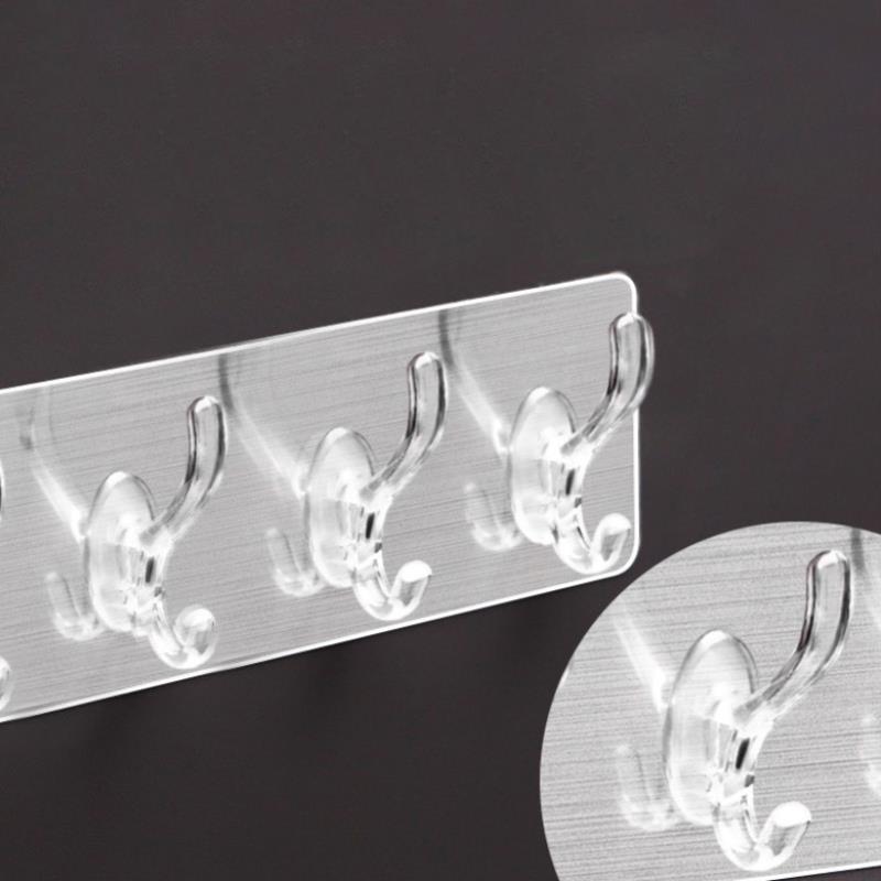 "Självhäftande genomskinliga väggkrokar, 5-pack, eleganta PVC-krokar för hem, slitstarka och mångsidiga användningar."