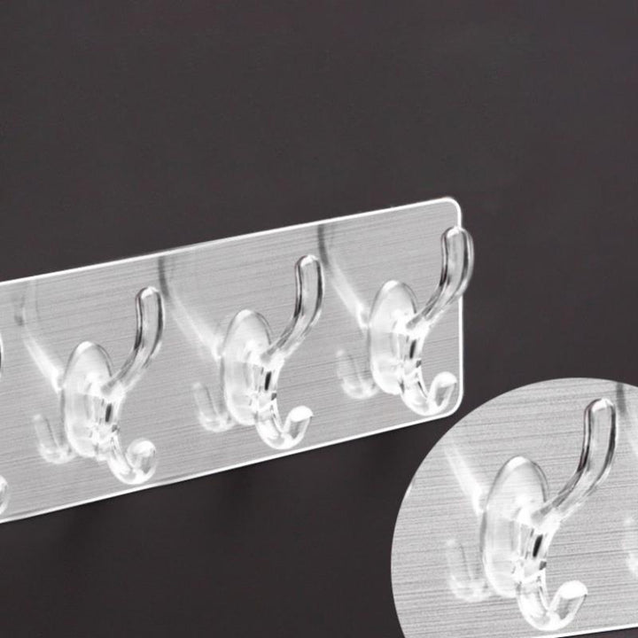 "Självhäftande genomskinliga väggkrokar, 5-pack, eleganta PVC-krokar för hem, slitstarka och mångsidiga användningar."