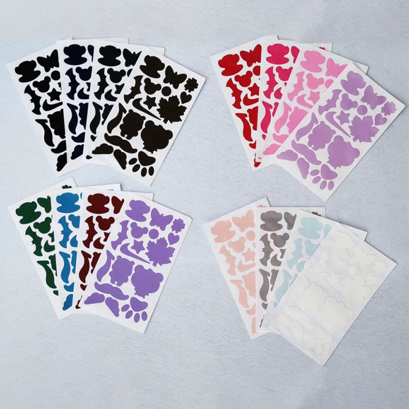 "Självhäftande reparationslappar för vinterjackor i olika färger, perfekt för att snabbt och enkelt reparera jackor."