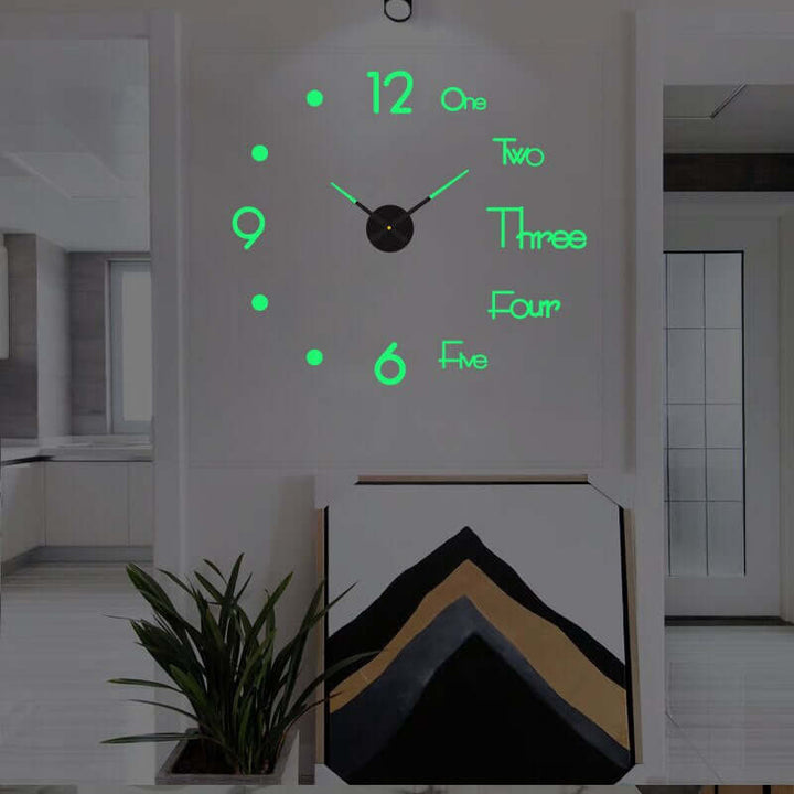 Självlysande Väggklocka med Modern Design - Unik Dekoration för Hemmet - Glowseva