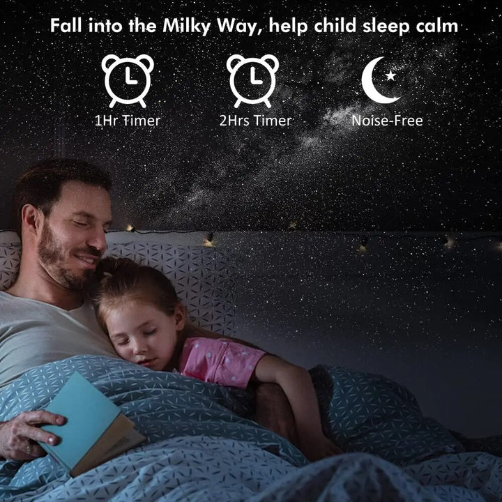 "SkyFlick Stjärnprojektor för hemmet, projicera 13 galaxer i HD, rund form, stämningsfull belysning i svart och vit."
