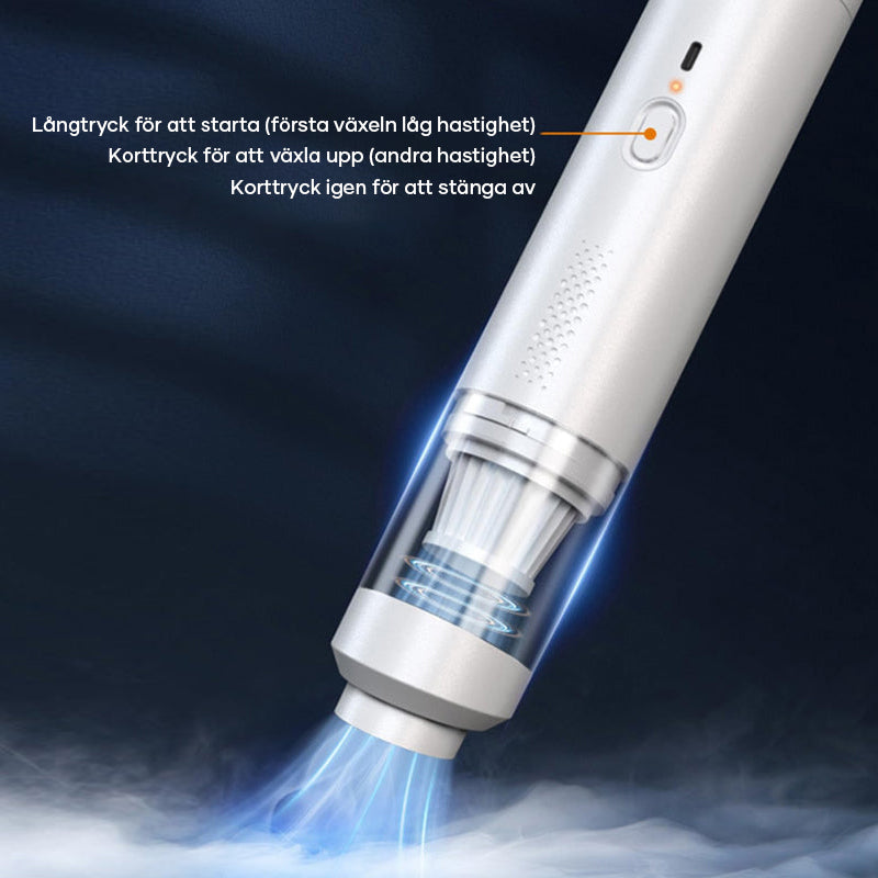 "Sladdlös mini bildammsugare, lätt och kompakt, för effektiv bilrengöring med kraftfull sugförmåga och multifunktionella verk