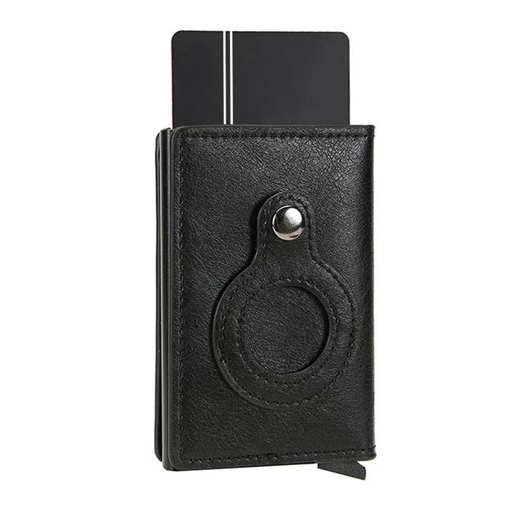 "Slimmad RFID kortplånbok i PU-läder, elegant design, AirTag-kompatibel, säker kortförvaring för moderna kvinnor."
