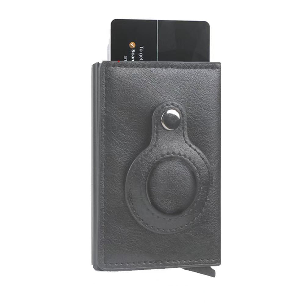 "Slimmad RFID kortplånbok i PU-läder, elegant design, AirTag-kompatibel, säker kortförvaring för moderna kvinnor."