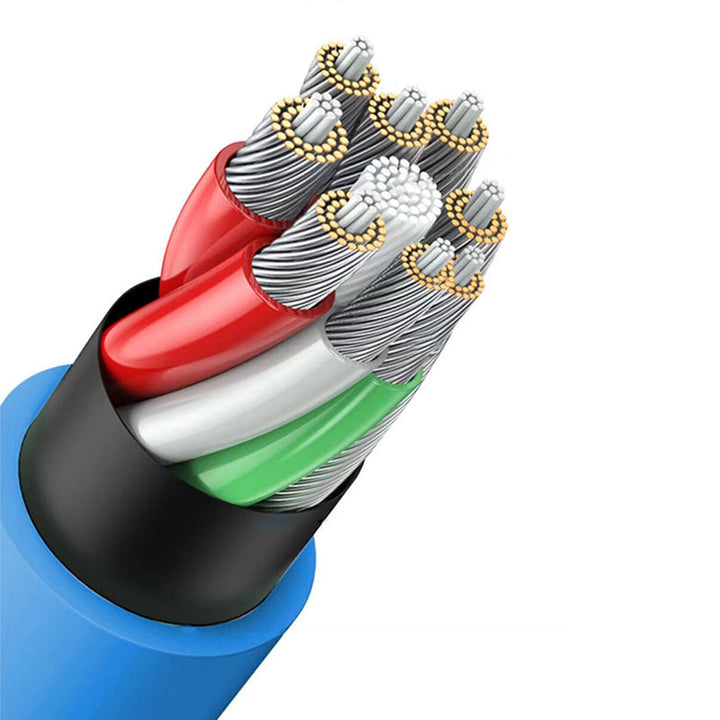 "Slitstark USB C-kabel i zinklegering för snabbladdning; robust design, flera färger, passar för Type-C enheter."