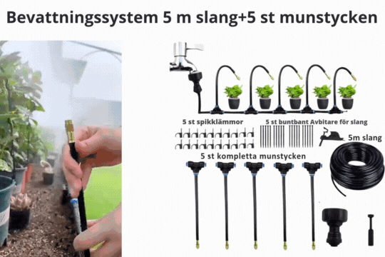 "Smart bevattningssystem med automatisk timer, enkel installation, robust design för effektiv trädgårdsbevattning."