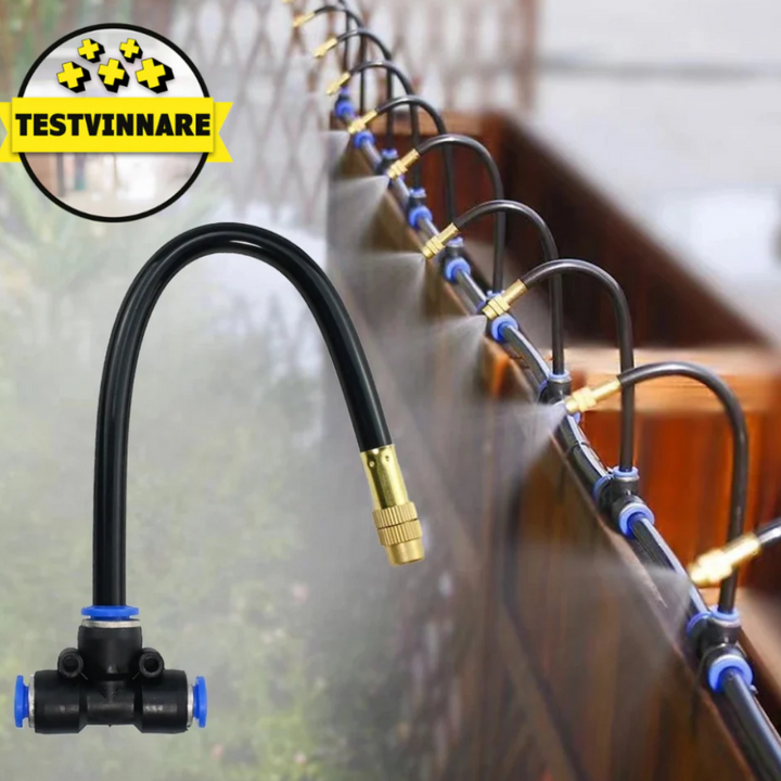 "Smart bevattningssystem med automatisk timer, enkel installation, robust design för effektiv trädgårdsbevattning."