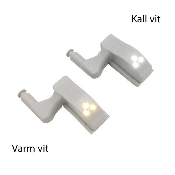 "Smart skåpsensor LED-ljus för automatisk belysning, kompakt design, installationsbild med robust ABS-material."