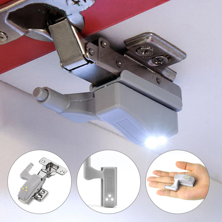 "Smart skåpsensor LED-ljus för automatisk belysning, kompakt design, installationsbild med robust ABS-material."