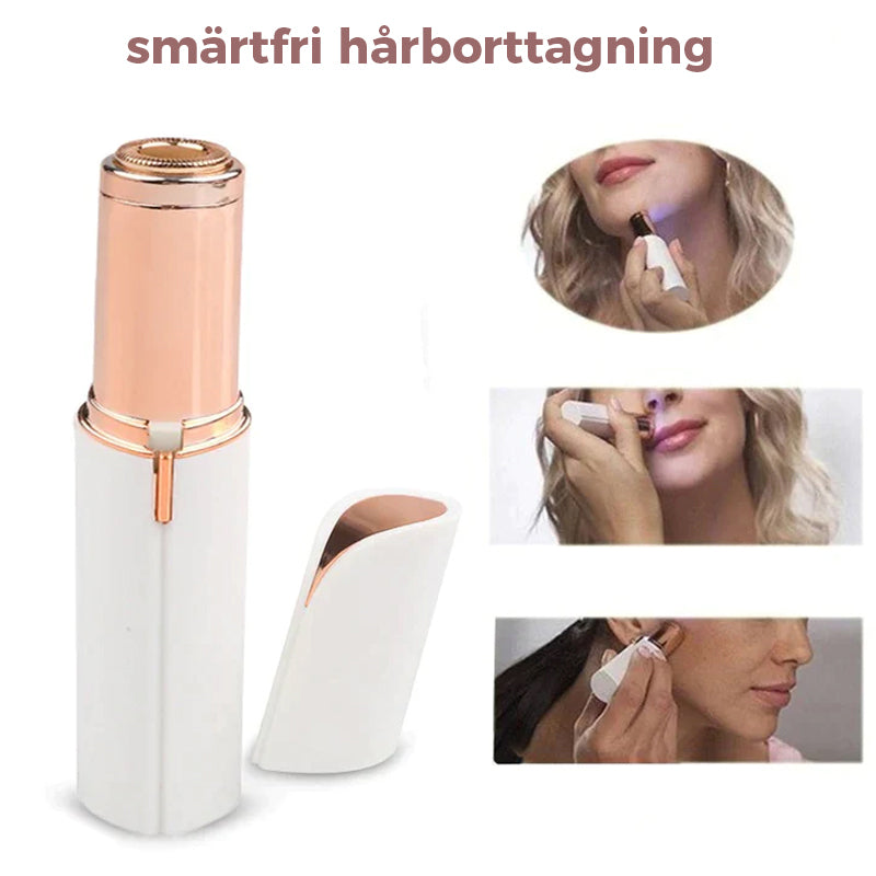 "Smärtfri ansiktsepilator i elegant läppstiftsdesign, perfekt för diskret hårborttagning, USB-laddning, bärbar."