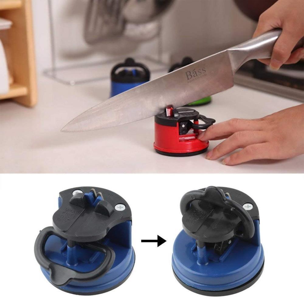 "Smidig köksknivslipare med stark sugkopp i färgglad design för effektiv, säker slipning och skärpa med endast 3 svepningar."
