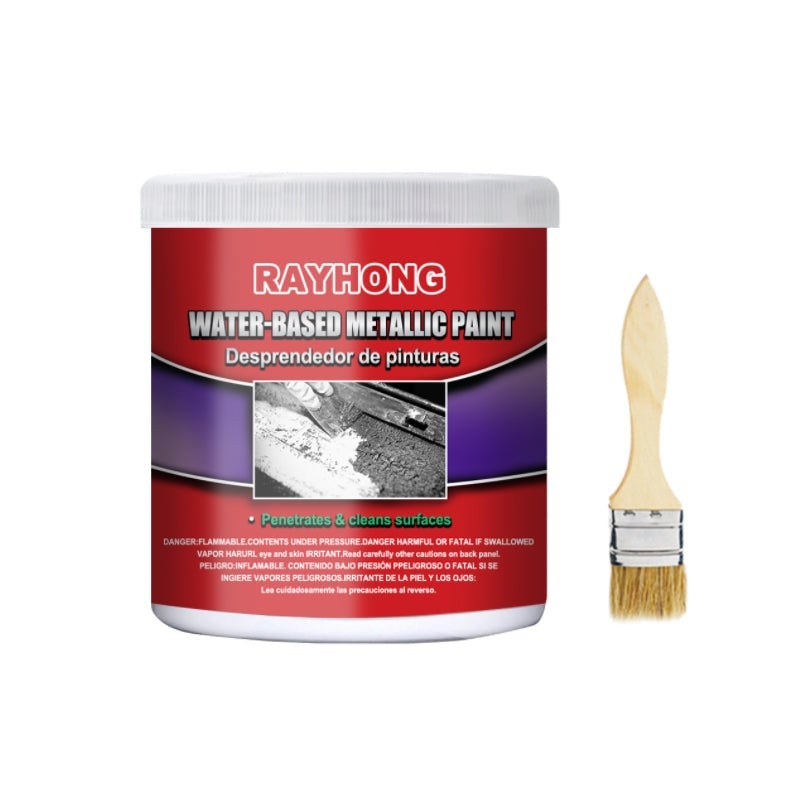 "Snabbtorkande vattenbaserad primer för bilchassi, omvandlar och skyddar mot rost, bild visar brun flaska och textur."