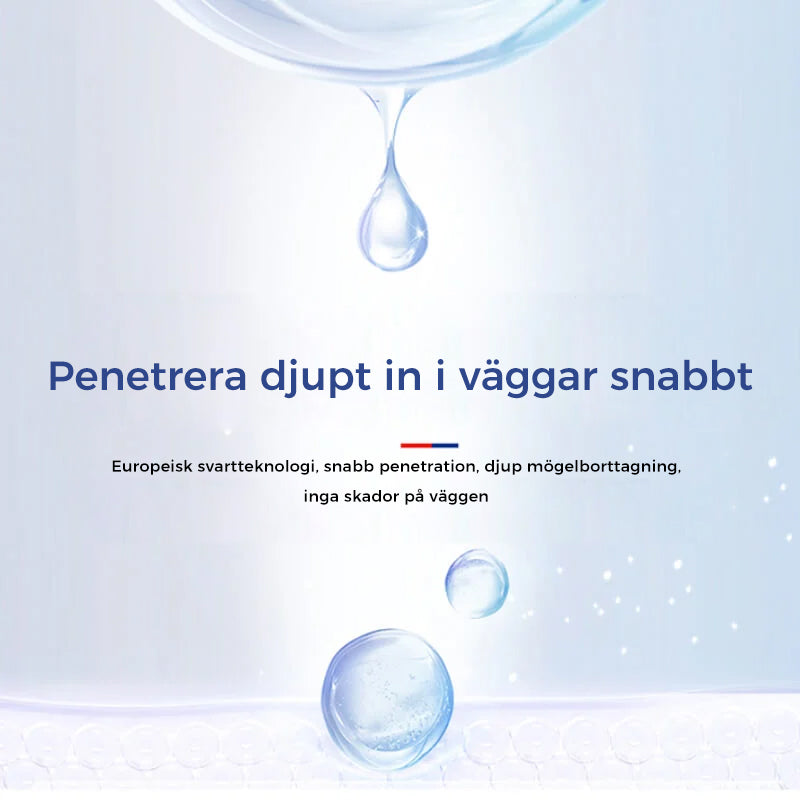 "Snabbverkande mögelrengöringsskum sprutas på yta för enkel borttagning av envisa mögelfläckar i hemmet."