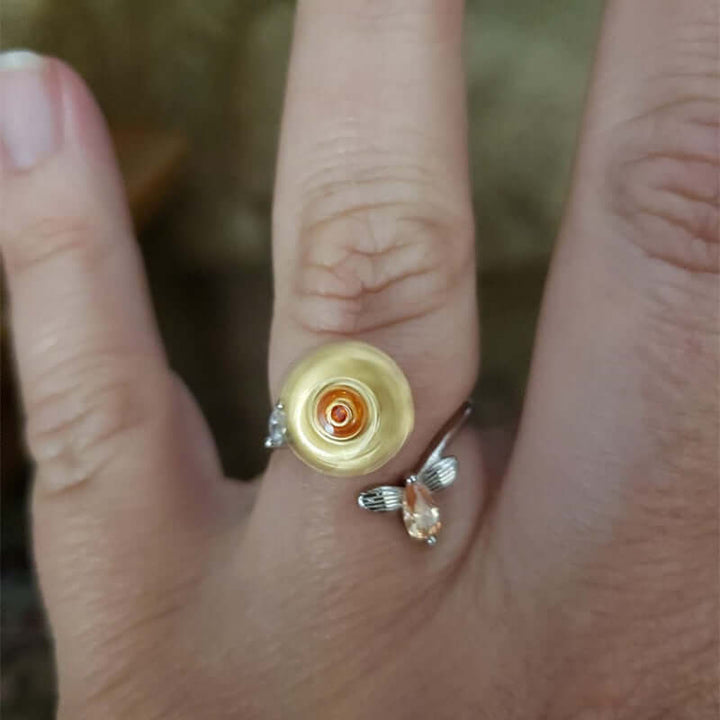 Solros Snurrande Ring för Lindring av Ångest och Stress – Justerbar Storlek - Glowseva