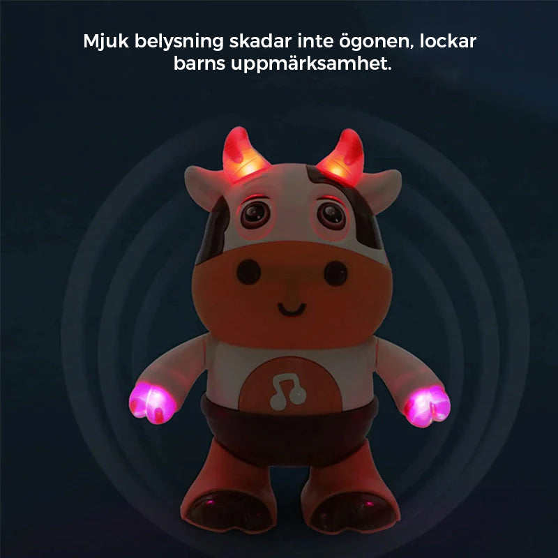"Söt musikleksak i färgglad koform för barn, med blinkande ljus och mjuk ytfinish som främjar kreativ lek."