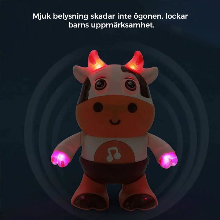 "Söt musikleksak i färgglad koform för barn, med blinkande ljus och mjuk ytfinish som främjar kreativ lek."