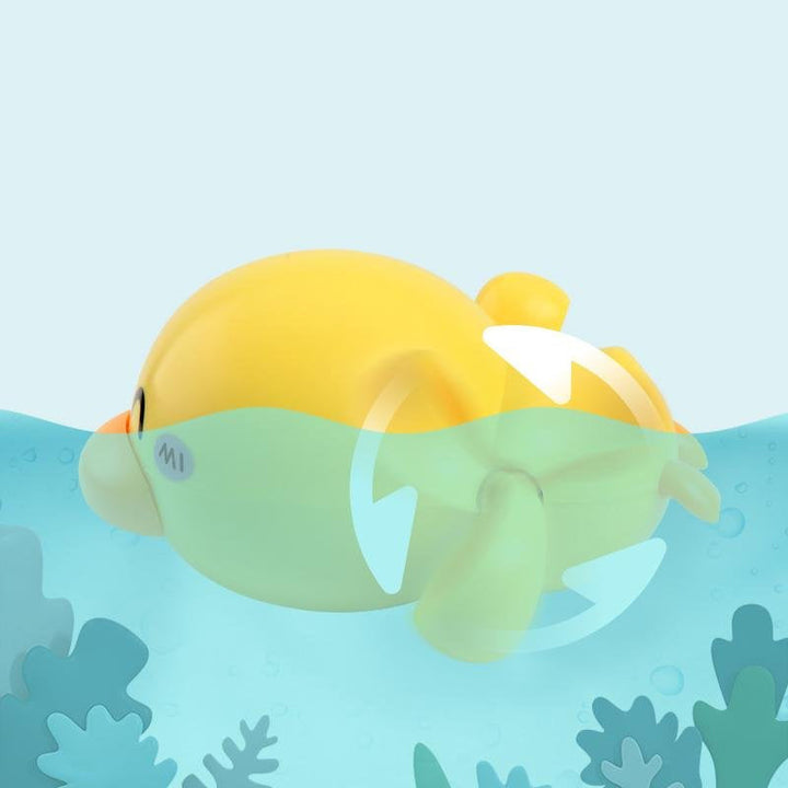 "Söta ankor badleksaker i ljusa färger för barn, pedagogiska och säkra för fantasifull lek i badet."