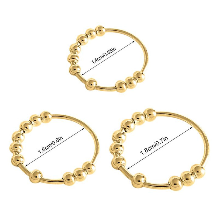 "Stilren Spinner Fidget Ring i silver för stresslindring, med roterande pärlor. Perfekt accessoar för både män och kvinnor."