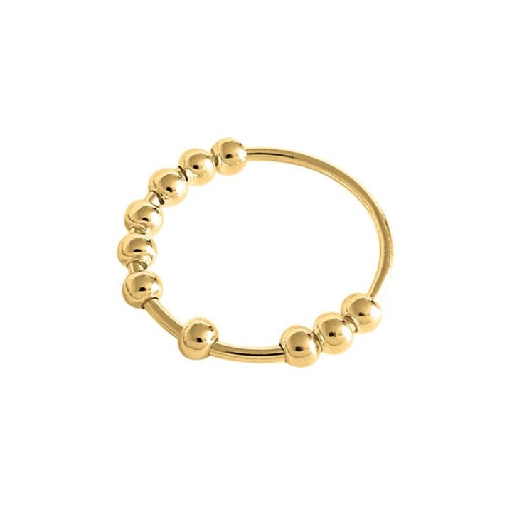 "Stilren Spinner Fidget Ring i silver för stresslindring, med roterande pärlor. Perfekt accessoar för både män och kvinnor."