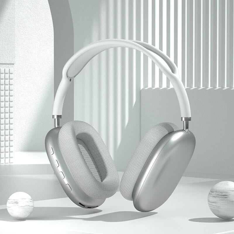 "Stilrena trådlösa Bluetooth hörlurar med brusreducering och lång batteritid, perfekt för musik och resor."