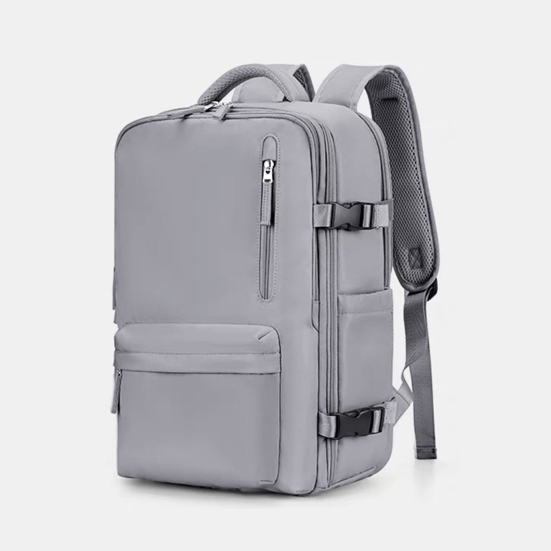 "Stor kvinnlig multifunktionell ryggsäck, vattentät och stilren med gröna, rosa och svarta nyanser, idealisk för resor."