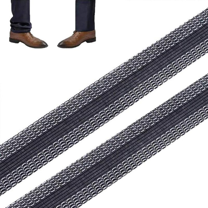 "Strykbart fållband för byxor och kläder, vit textur, håller fållen snygg och professionell, enkel lösning utan sömnad."