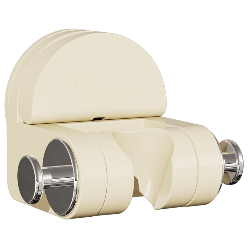 "Sugkopp duschtillbehör i silver och transparent ABS-material, justerbar krok för duschmunstycke, stilren badrumsdesign."