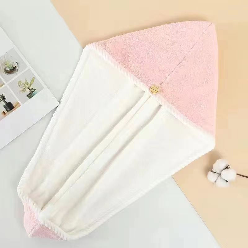 "Superabsorberande dubbelskikts hårmössa för damer, korallfleece, blå, grå, grön, rosa, skonsam och effektiv hårvård."