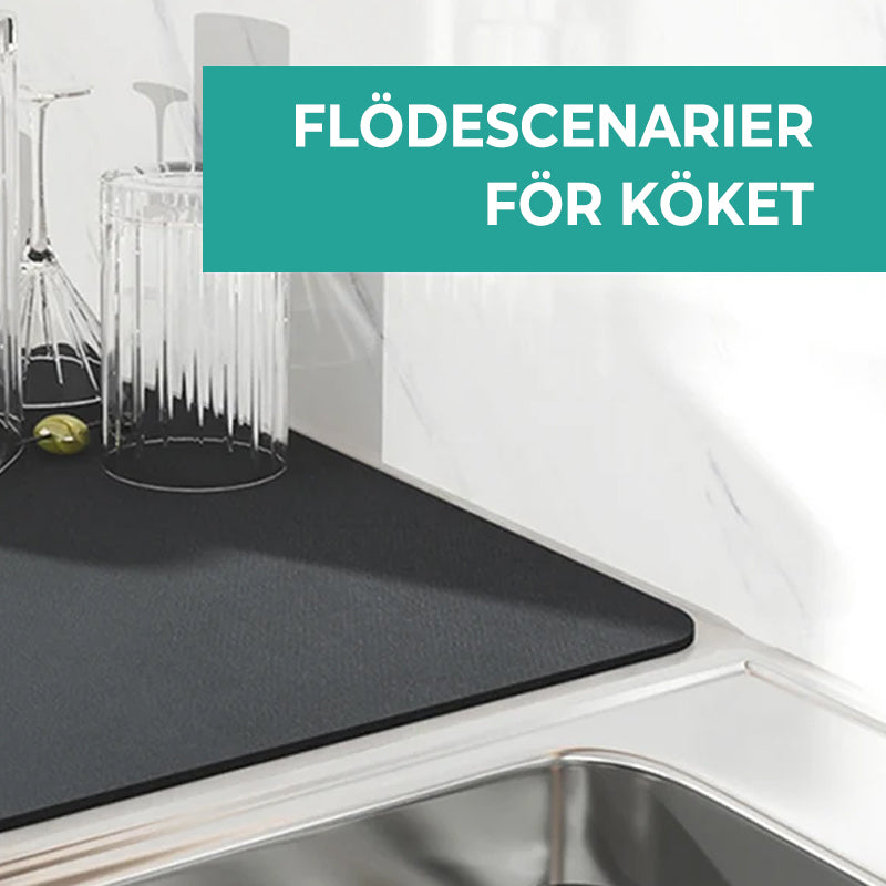 "Superabsorberande köksmatta PVC i mörkgrå och marinblå, stilren och funktionell, anti-glid design, 30x40 cm"