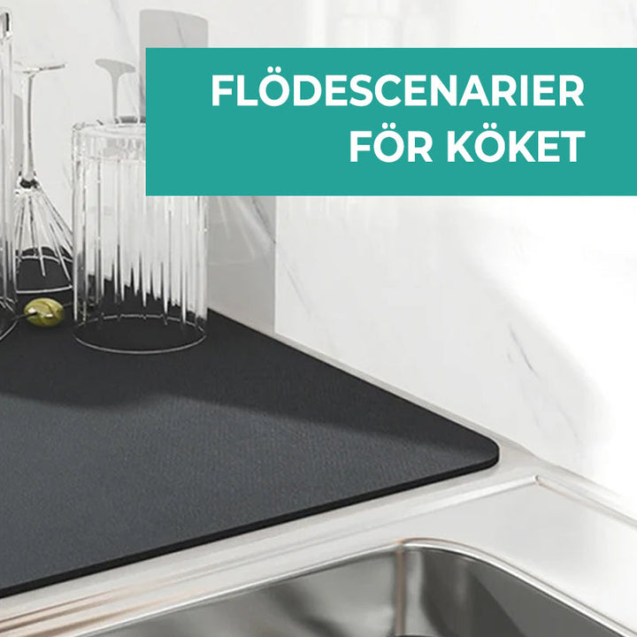 "Superabsorberande köksmatta PVC i mörkgrå och marinblå, stilren och funktionell, anti-glid design, 30x40 cm"