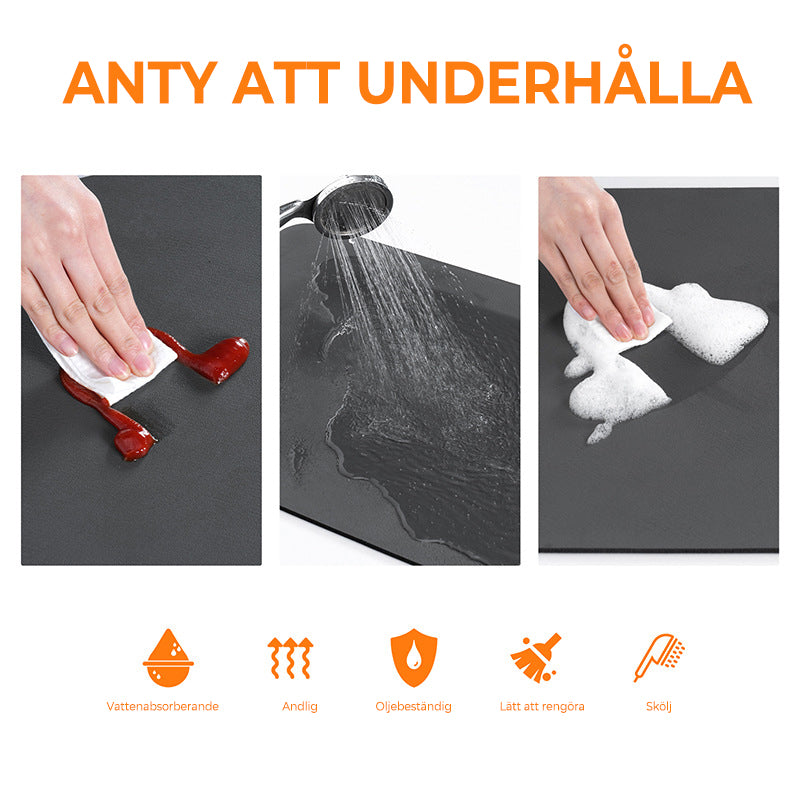 "Superabsorberande köksmatta PVC i mörkgrå och marinblå, stilren och funktionell, anti-glid design, 30x40 cm"