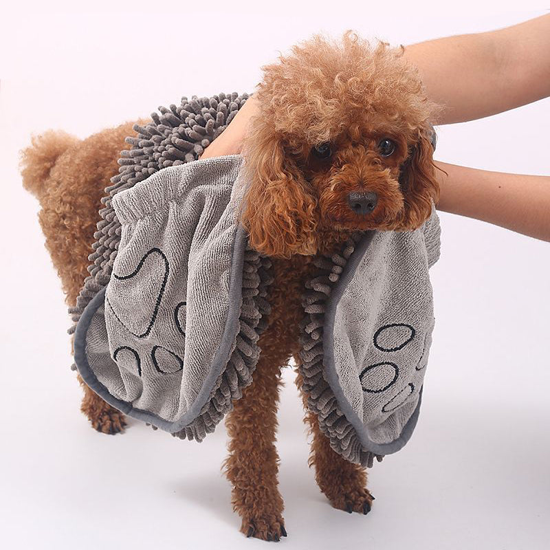 "Superabsorberande mikrofiberhandduk för husdjur, enkel att använda, snabbtorkande, finns i olika färger."