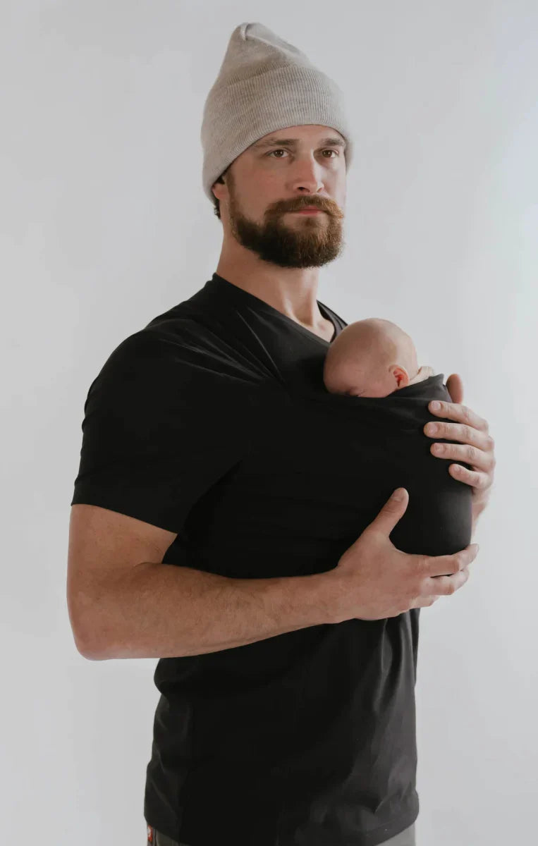 "Supermjuk tröja för föräldrar, stilren design för bekvämt bärande av bebis, passar mammor och pappor, andningsbart tyg."