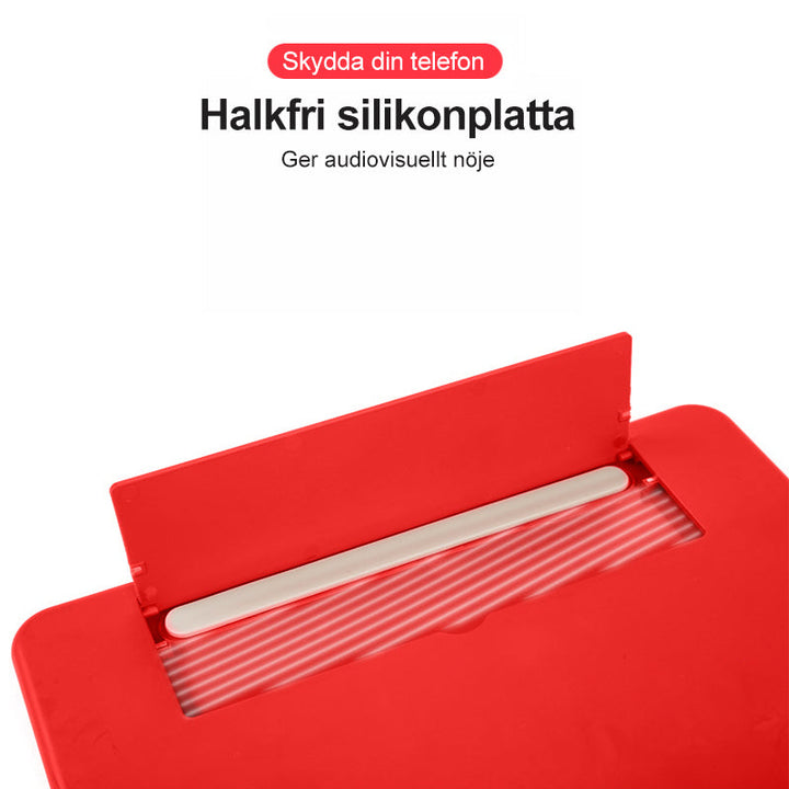 Svart 3D skärmförstorare för mobil, elegant design, optisk HD-zoom, skyddar ögonen, bärbar och kompakt.