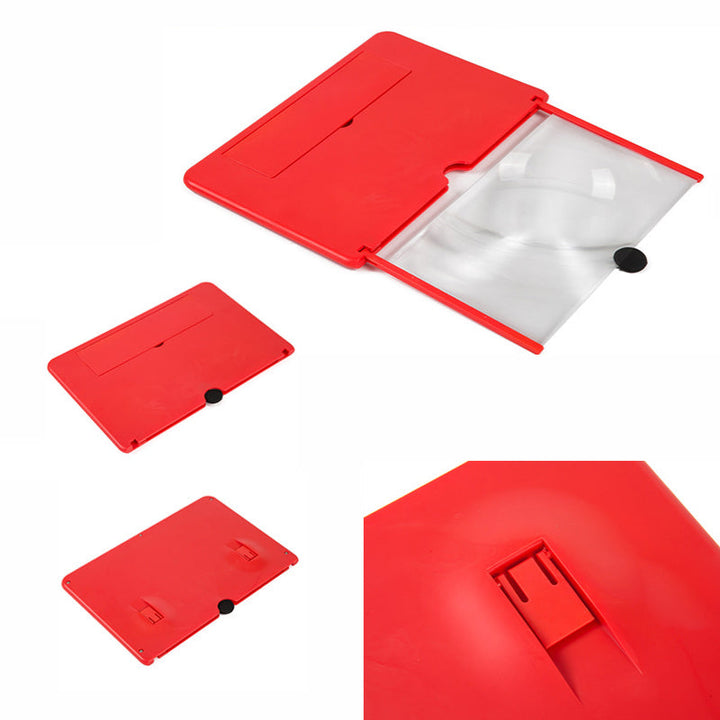 Svart 3D skärmförstorare för mobil, elegant design, optisk HD-zoom, skyddar ögonen, bärbar och kompakt.