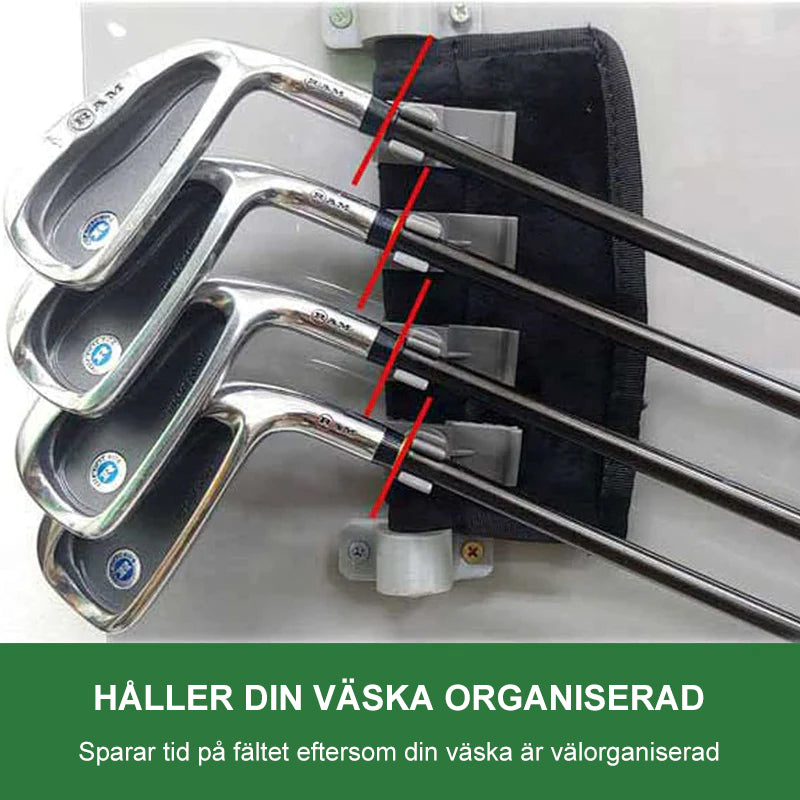 "Svart ABS Golfklubbor Organisationsverktyg, skyddar klubbor stilfullt och slitstarkt i golfbagen, perfekt för gropiga vägar.