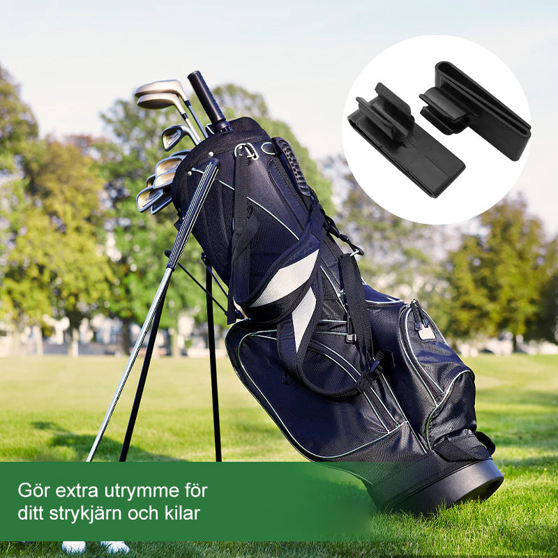 "Svart ABS Golfklubbor Organisationsverktyg, skyddar klubbor stilfullt och slitstarkt i golfbagen, perfekt för gropiga vägar.