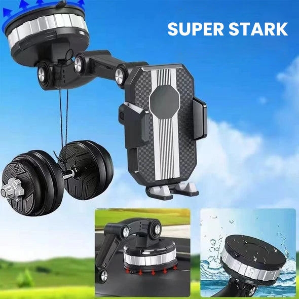 "Svart biltelefonhållare med superstark adsorption och 360° rotation, justerbar arm för enkel installation och säker användni