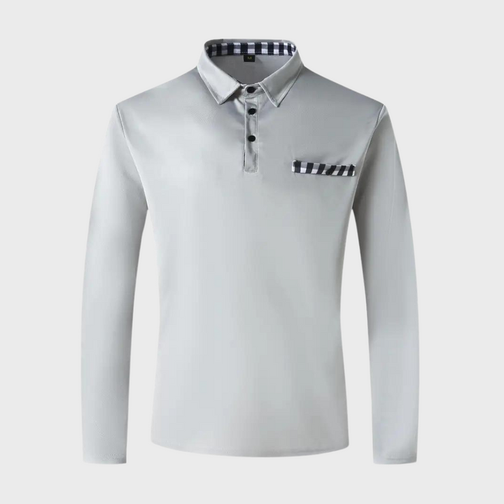 "Svart långärmad herr T-shirt, modern och stilren design med mjukt tyg, perfekt för lager-på-lager och kuranta outfits."