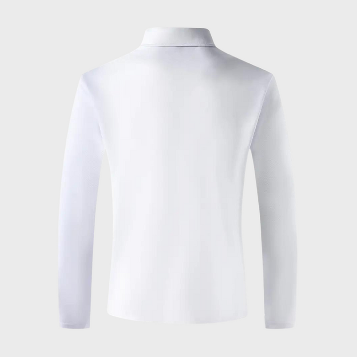"Svart långärmad herr T-shirt, modern och stilren design med mjukt tyg, perfekt för lager-på-lager och kuranta outfits."
