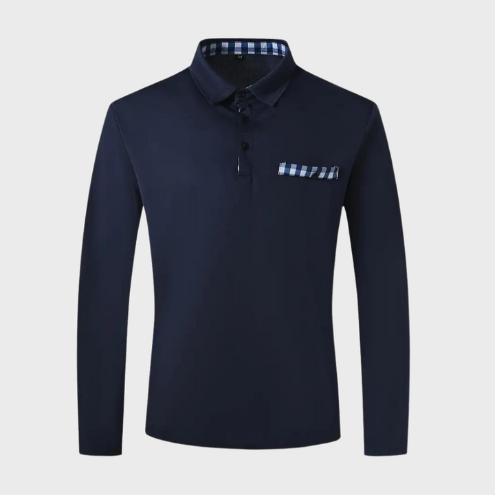 "Svart långärmad herr T-shirt, modern och stilren design med mjukt tyg, perfekt för lager-på-lager och kuranta outfits."