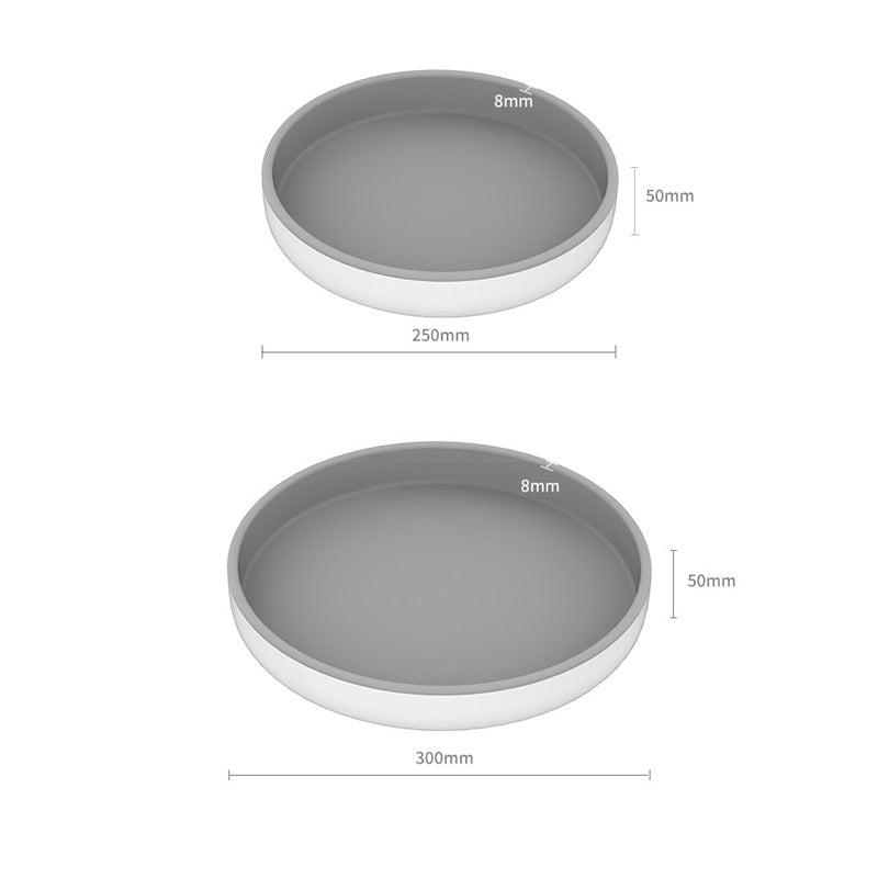 "Svart och grå 360° roterande förvaringsbricka för kök, effektiv organisering och stilren design, S (25cm), M (30cm)."