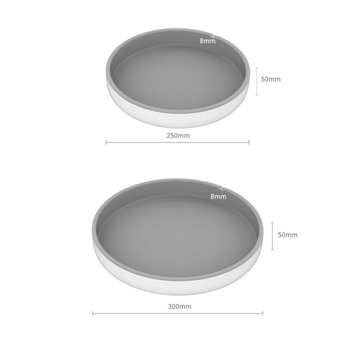 "Svart och grå 360° roterande förvaringsbricka för kök, effektiv organisering och stilren design, S (25cm), M (30cm)."