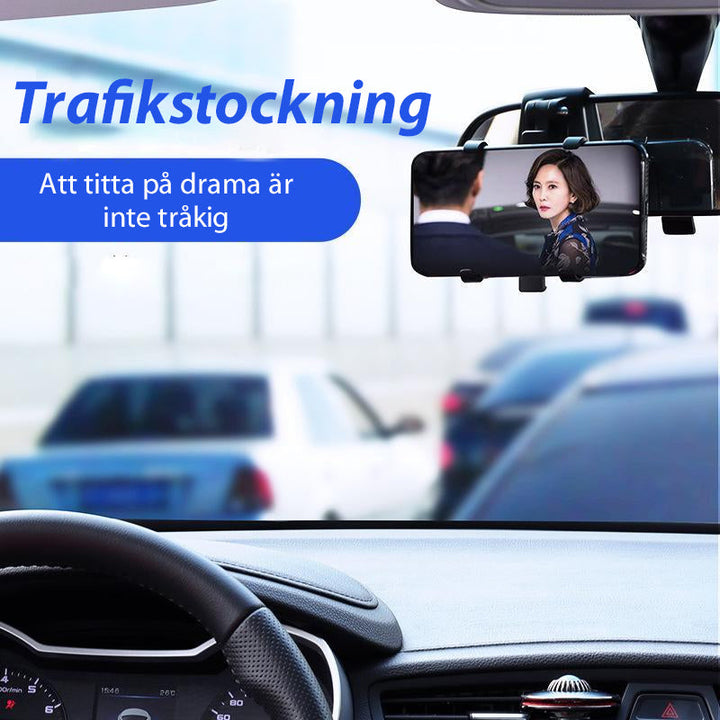 "Svart roterbar telefonhållare för bil, 360 graders justering, lätt att montera, universell passform för smartphones."