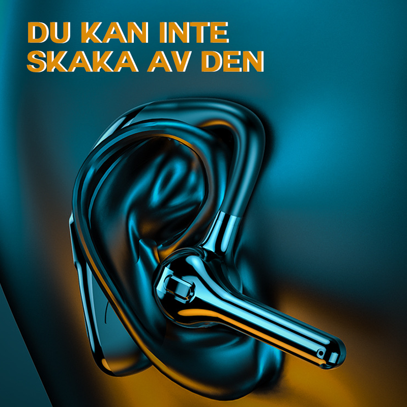 "Svart trådlöst Bluetooth-headset X13 med brusreducering och lättviktsdesign, perfekt för träning och samtal."