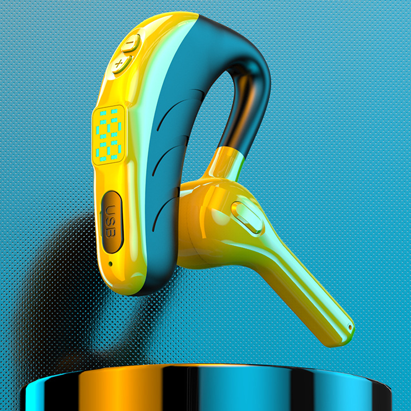 "Svart trådlöst Bluetooth-headset X13 med brusreducering och lättviktsdesign, perfekt för träning och samtal."