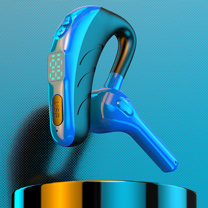 "Svart trådlöst Bluetooth-headset X13 med brusreducering och lättviktsdesign, perfekt för träning och samtal."