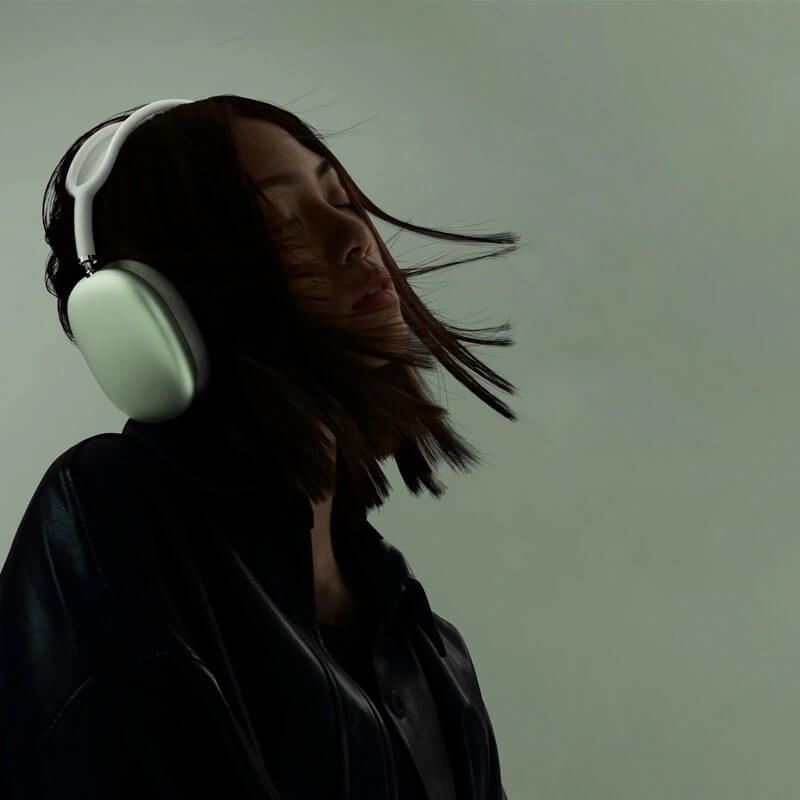 Tekniskt diagram över de trådlösa Bluetooth-hörlurarnas funktioner, inklusive mikrofon och ljudkvalitet.