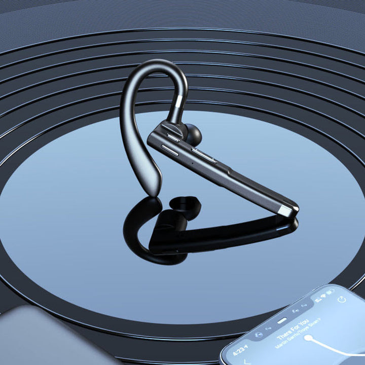 "Svarta trådlösa Bluetooth-hörlurar med brusreducering och HiFi-ljud mot vit bakgrund"