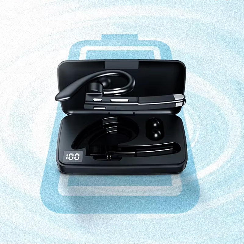 "Svarta trådlösa Bluetooth-hörlurar med brusreducering och HiFi-ljud mot vit bakgrund"